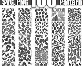 Leaves Pattern SVG Bundle, Set of 100, Instant Digital Download svg png dxf eps