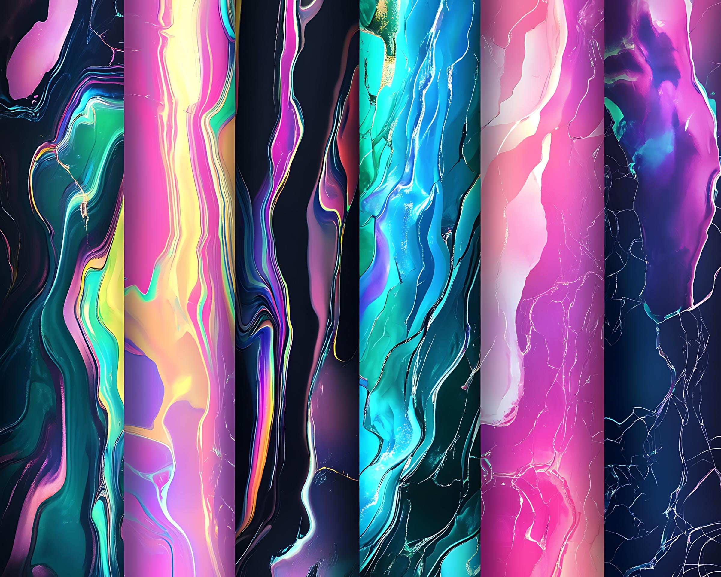 Iridescent Oil Slick Texture Procreate Brushes: Seamless Patterns ...