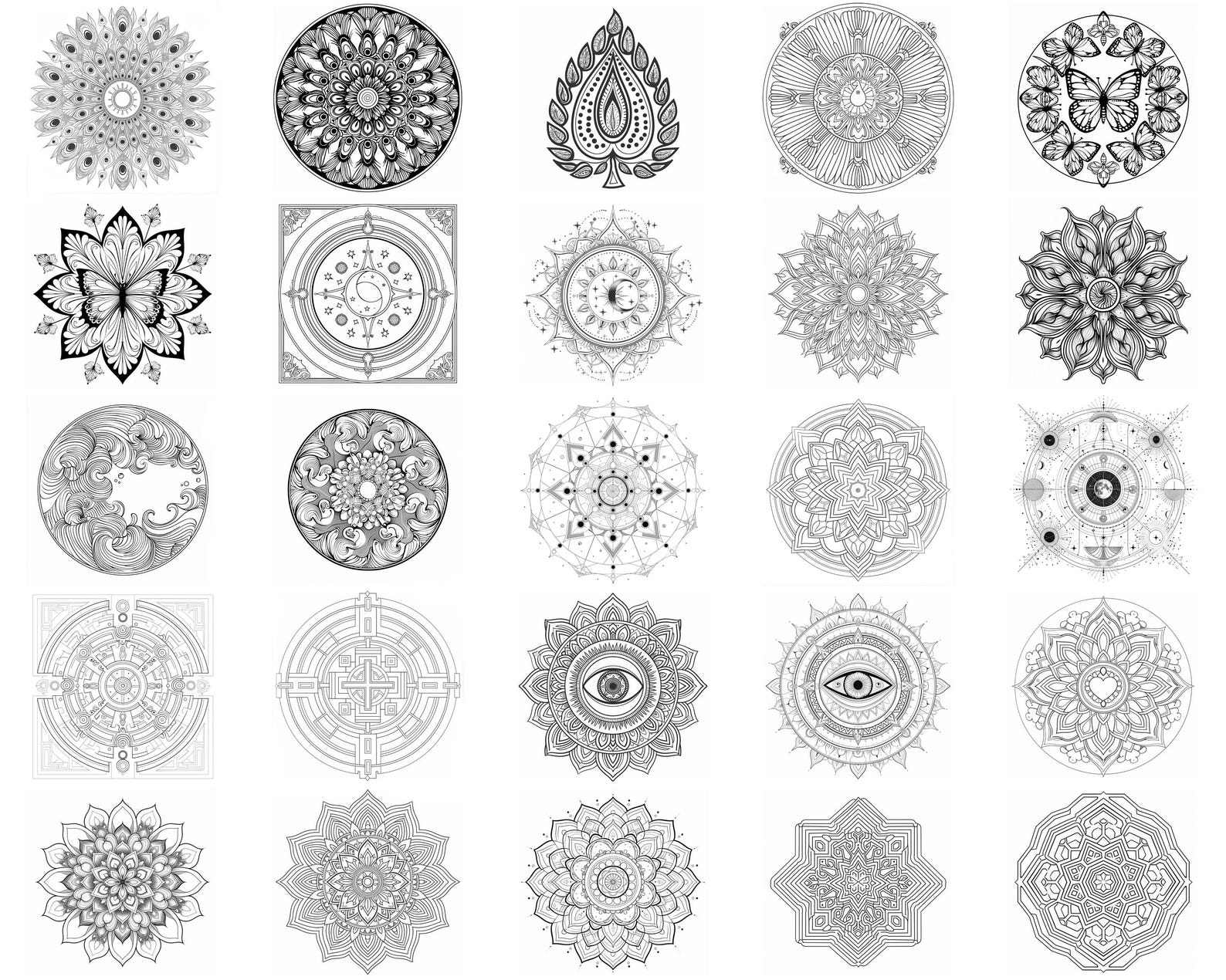 100+ Mandala Pack Procreate Brush Set | Procreate Stamp Brushes ...