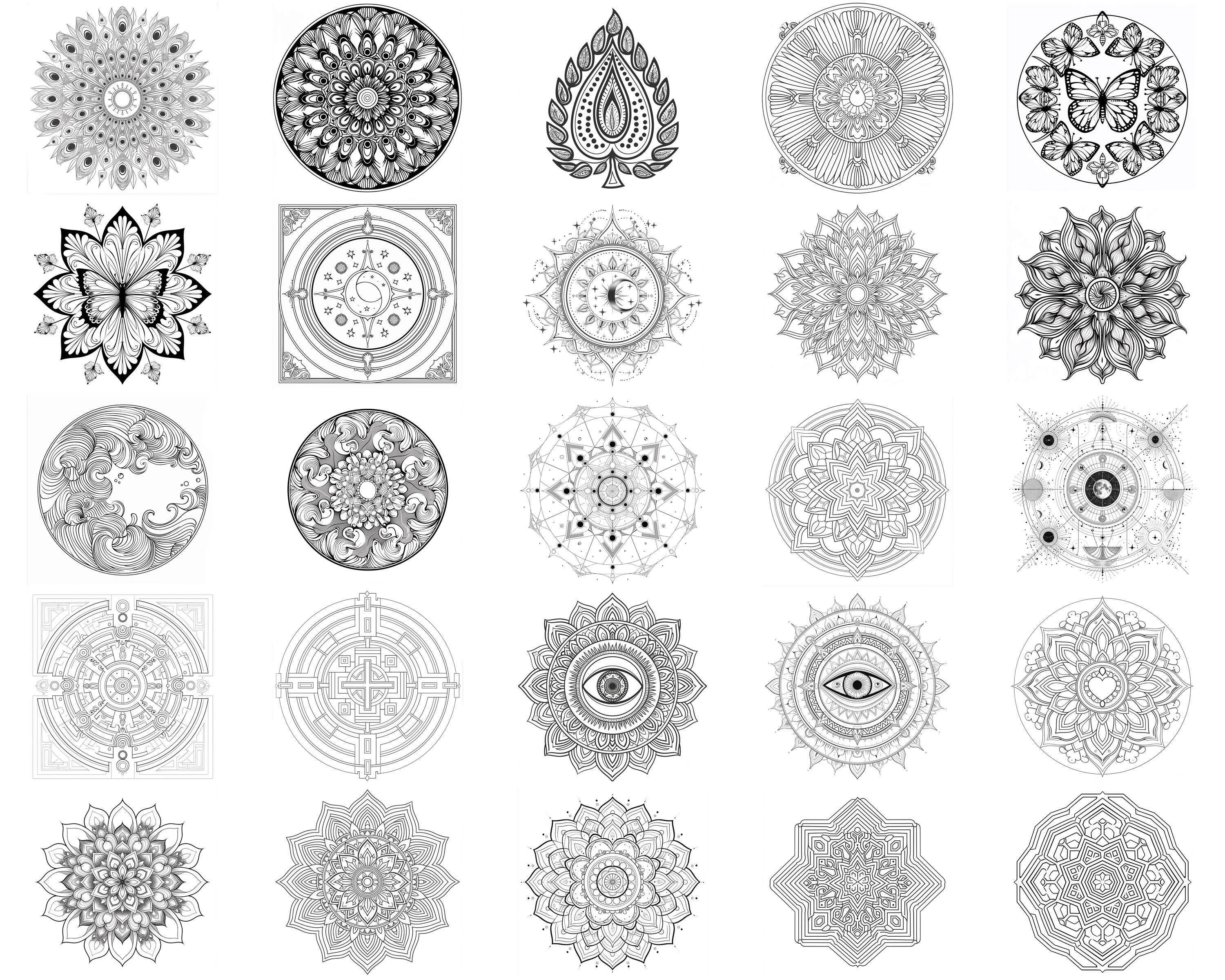 100+ Mandala Pack Procreate Brush Set | Procreate Stamp Brushes ...