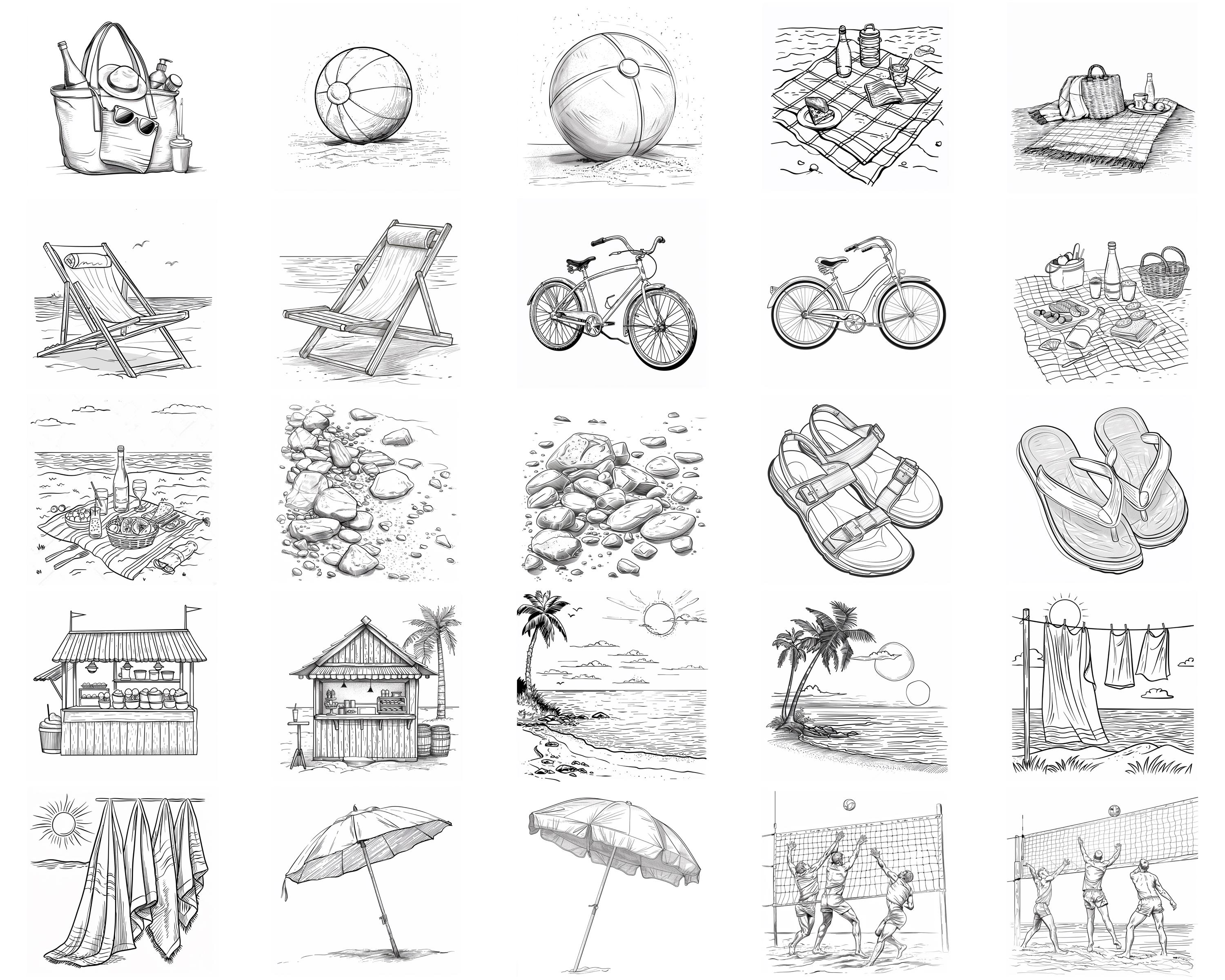 100+ Summer Beach Brush Set | Procreate Stamp Brushes | Instant Digital ...
