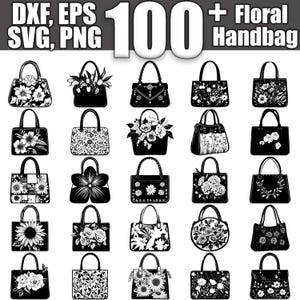 Floral Handbag SVG Bundle, Set of 100, Instant Digital Download svg png dxf eps