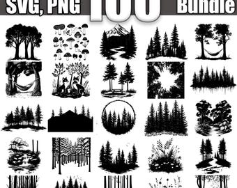 Forest SVG Bundle: 100 Nature Designs (Digital Download)