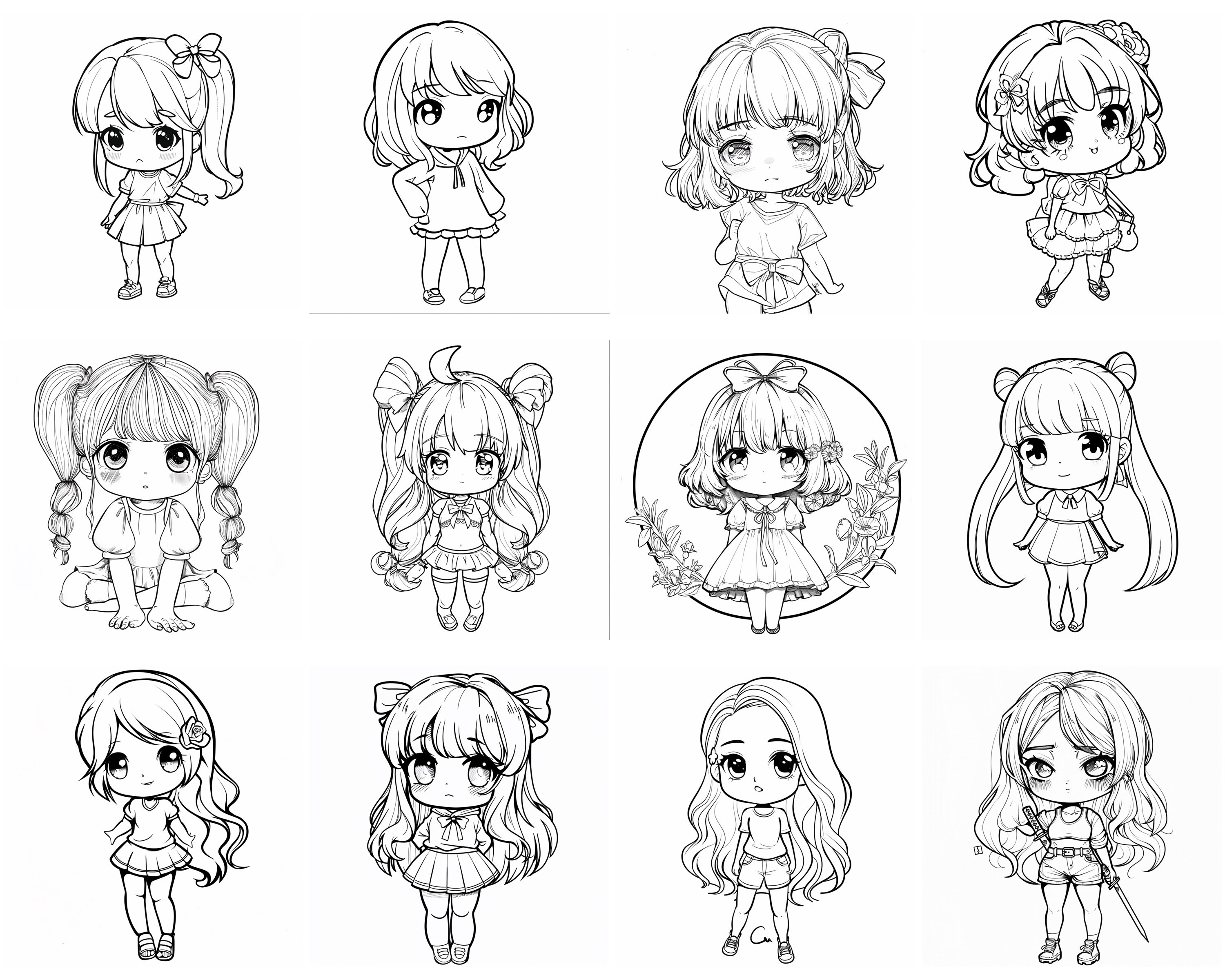 135+ Chibi Girl Procreate Brush Set | Stamps for Procreate | Instant ...