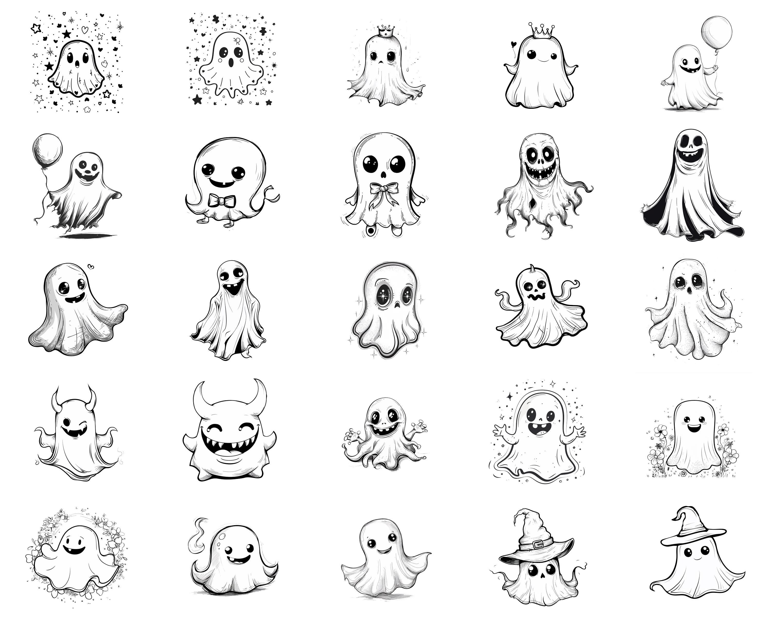 100+ Cute Ghost Procreate Brush Set | Procreate Stamp Brushes | Instant ...