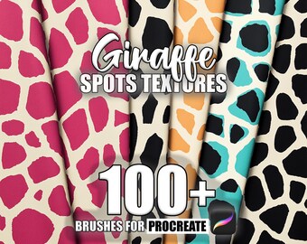 Giraffe Spots Procreate Brushes: 100+ Seamless Texture Patterns (Instant Download)