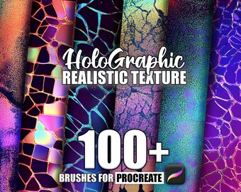 100+ Holographic Texture Procreate Brushes: Seamless Patterns (Instant Download)