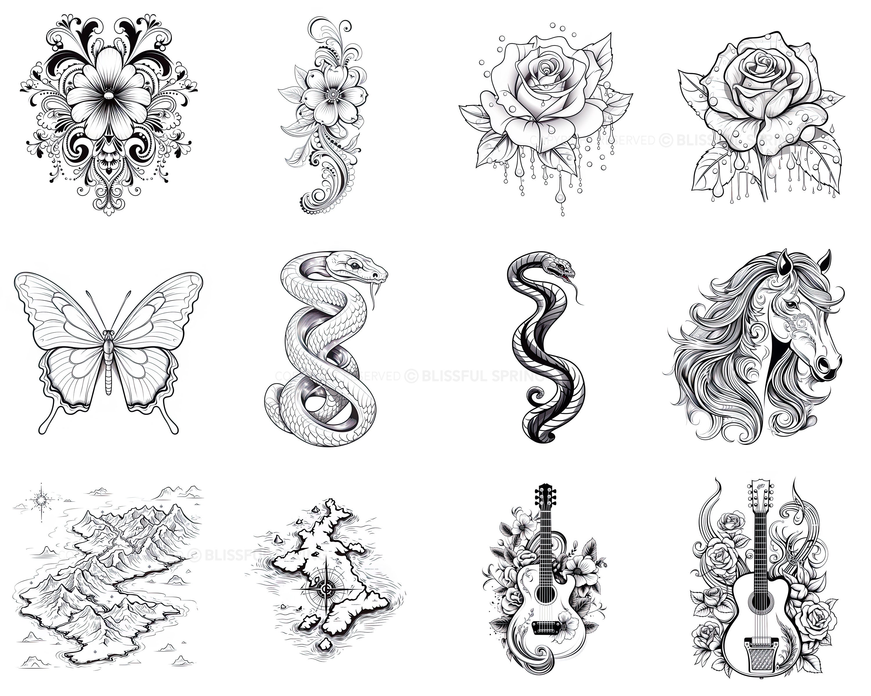 100+ Realism Tattoo Procreate Brush Set | Unique Tattoo Style Stamp ...