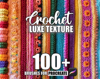 Crochet Texture Procreate Brushes: 100+ Seamless Patterns (Instant Download)