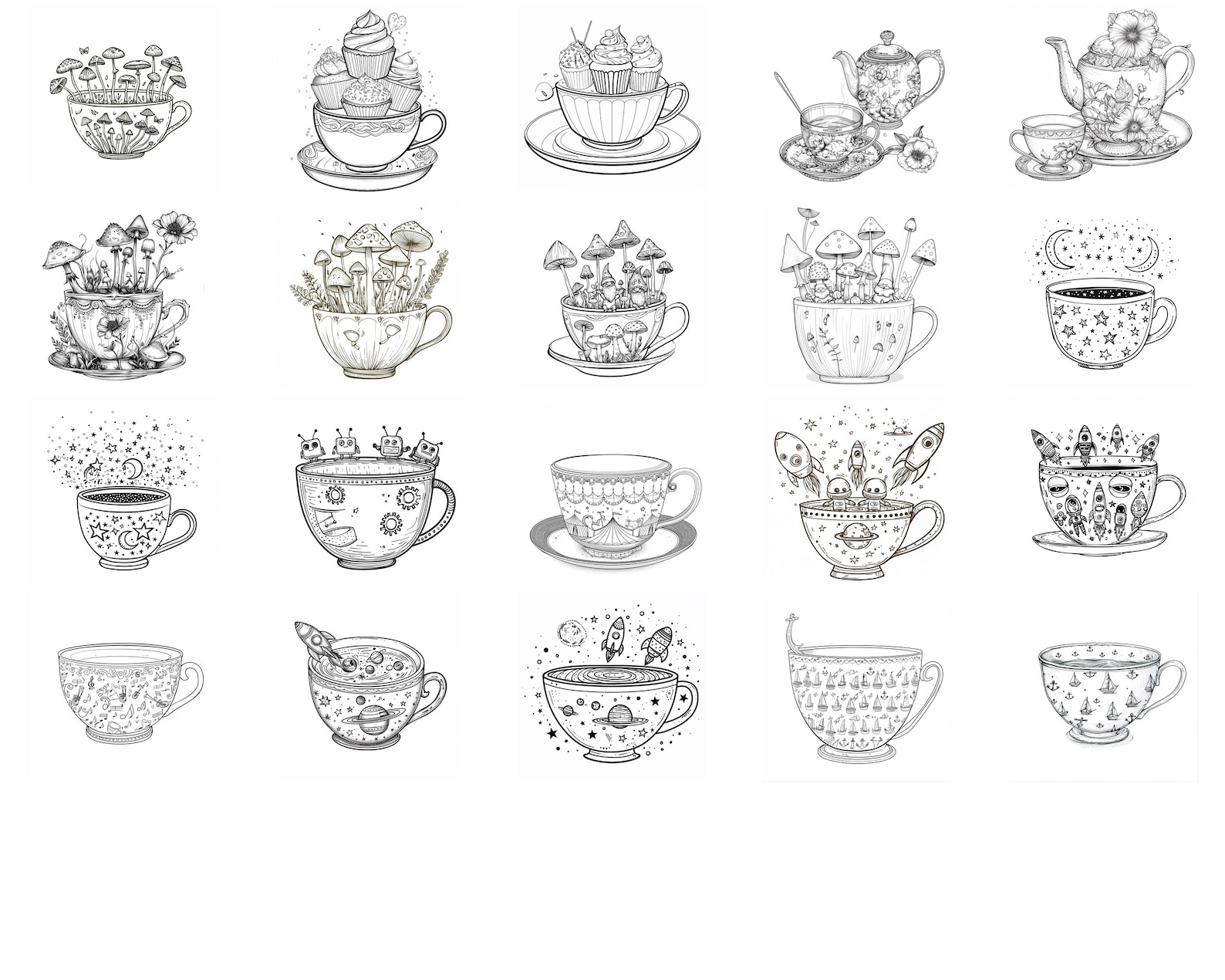 128+ Teacup Procreate Brush Set | Stamps for Procreate | Instant ...