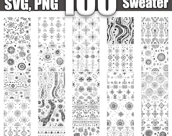 Suéter navideño sin costuras (paquete SVG): 100 diseños festivos (descarga digital)
