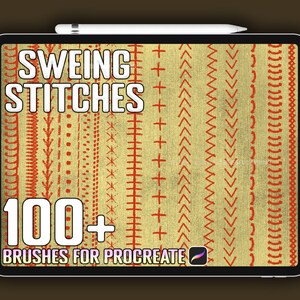 100+ Procreate brushes stitch,Procreate Fashion Stitches, Procreate stitch ,Fabric brush procreate, embroidery stitch ,Procreate patchwork