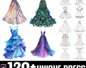 100+ Unique Dress Procreate Brush Set | Procreate Stamp Brushes | Instant Digital Download