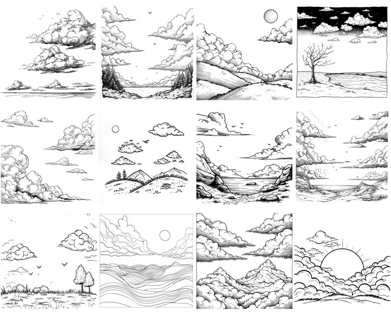 145+ Clouds Procreate Brush Set | Stamps for Procreate | Instant ...