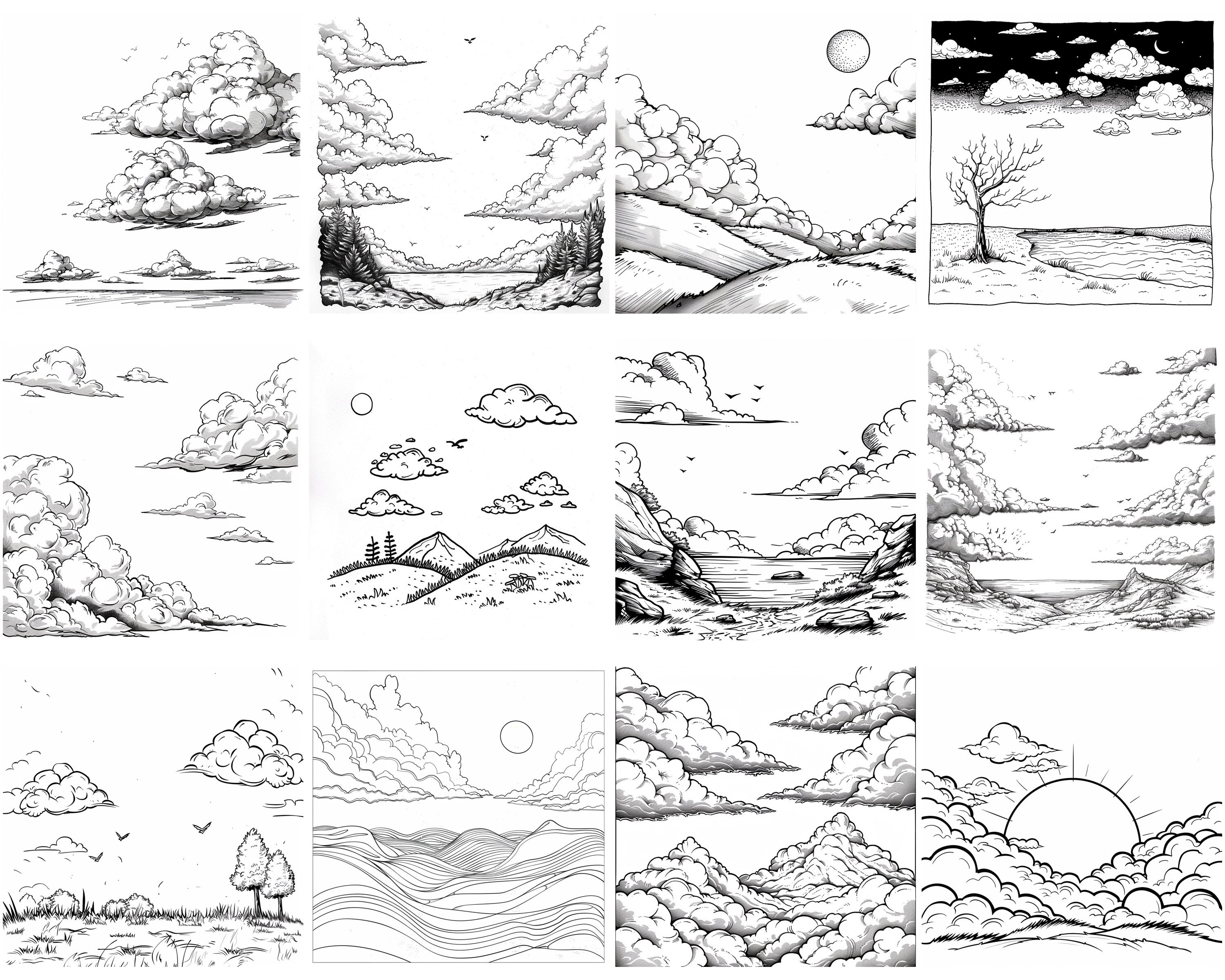 145+ Clouds Procreate Brush Set | Stamps for Procreate | Instant ...