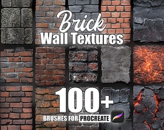 Texture de mur de briques Procreate Brushes : plus de 100 modèles sans couture (téléchargement instantané)