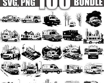 Ambulance SVG Bundle, Set of 100, Instant Digital Download svg png dxf eps