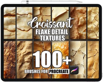 Pinceaux Procreate Texture Croissant : Détail des flocons, motifs transparents (téléchargement numérique)