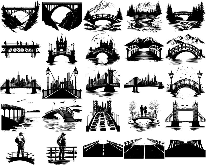 Bridge SVG Bundle, Set of 100, Instant Digital Download Svg Png Dxf Eps ...