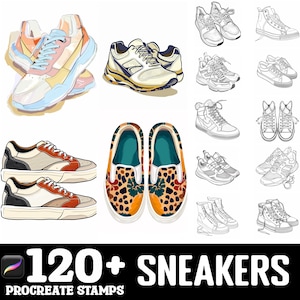 128+ Sneakers Procreate Brush Set | Stamps For Procreate | Instant Digital Download