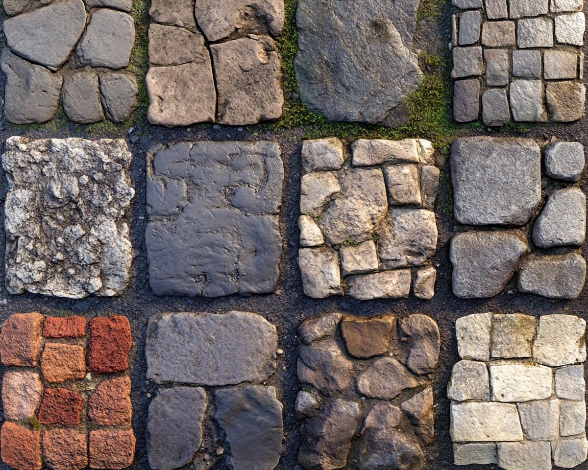 Cobblestone Texture Procreate Brushes: 100+ Seamless Stone Patterns ...
