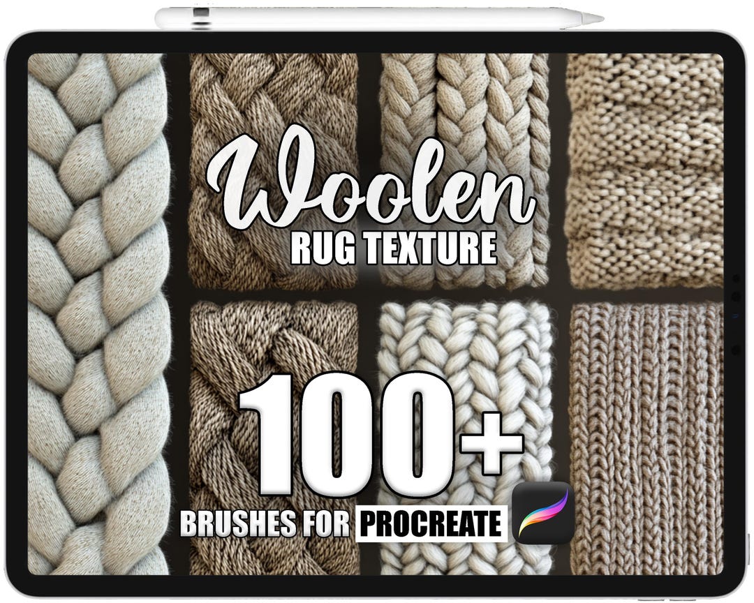 100+ Woolen Rug Texture Procreate Pattern Brushes, Seamless Textures ...
