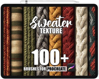 Sweater Texture Procreate Brushes: 100+ Seamless Knit Patterns (Digital Download)