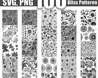 100 Botanical Seamless Patterns SVG Bundle (Digital Download)