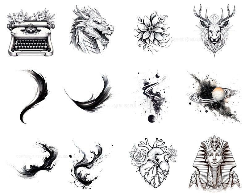 100+ Realism Tattoo Procreate Brush Set | Unique Tattoo Style Stamp ...