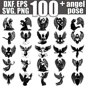 Angel Pose SVG Bundle, Set of 100, Instant Digital Download svg png dxf eps