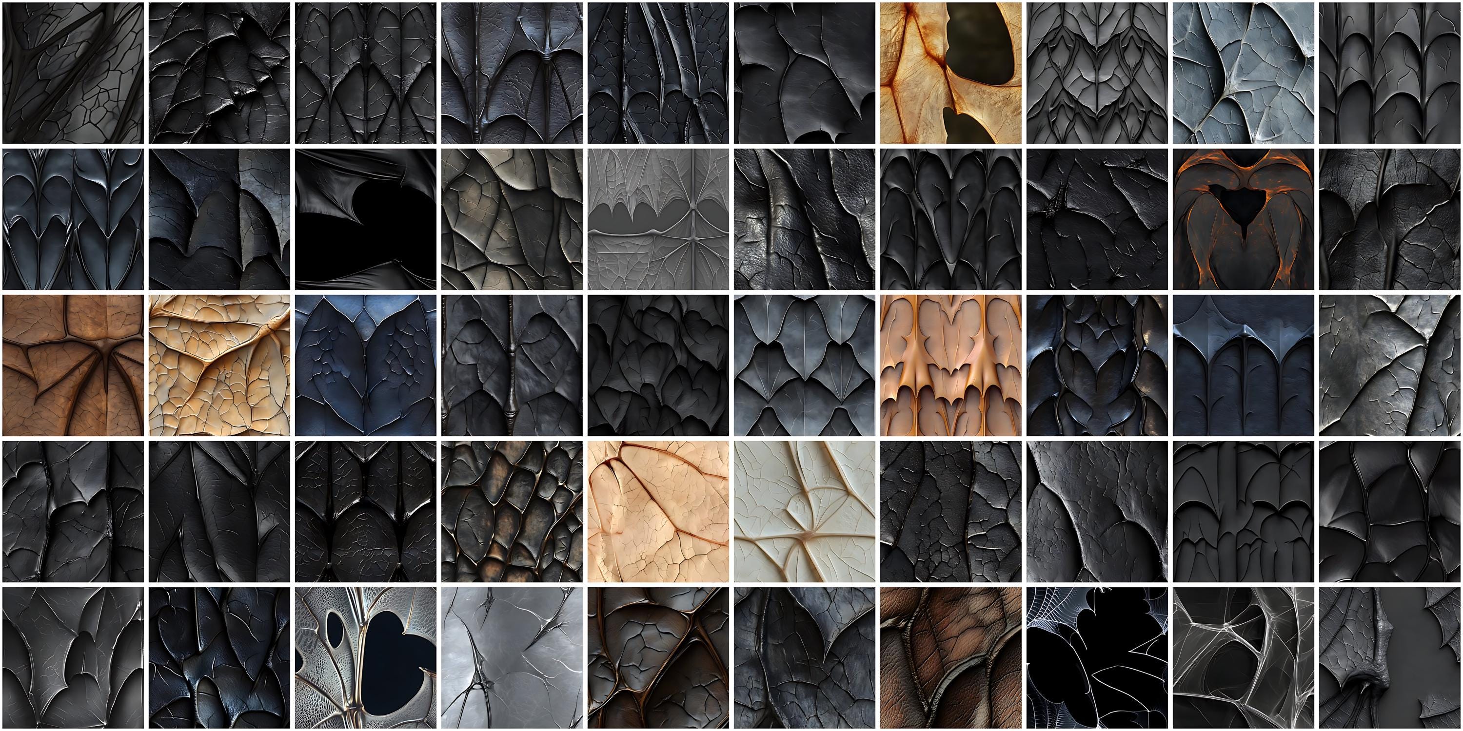 Bat Wing Texture Procreate Brushes: 100+ Seamless Patterns (instant ...