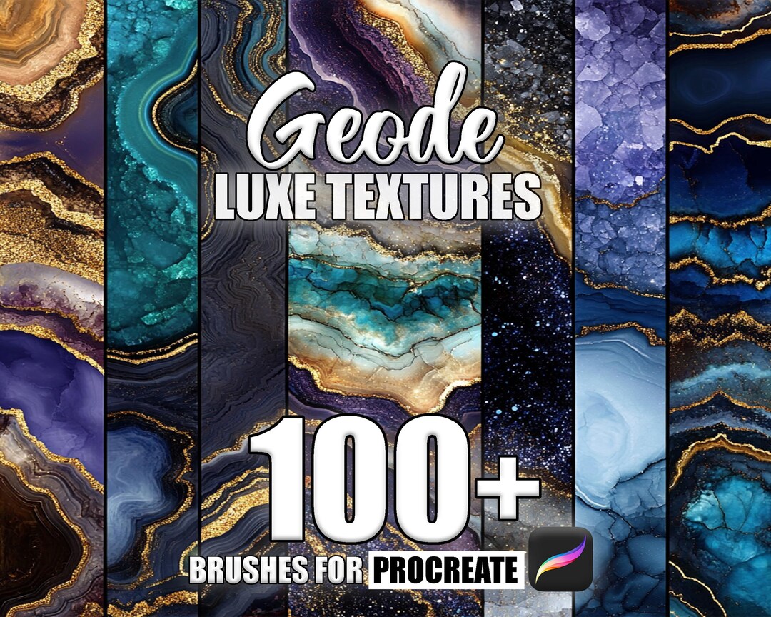 Geode Custom Textures 100+ Geode Texture Procreate Brushes: Seamless Patterns (instant ...