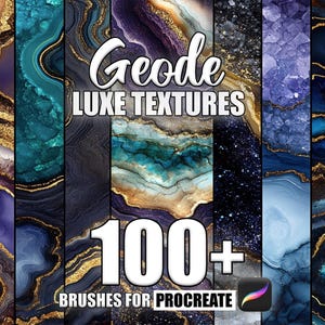 100+ Geode Texture Procreate Brushes: Sömlösa mönster (direkt nedladdning)