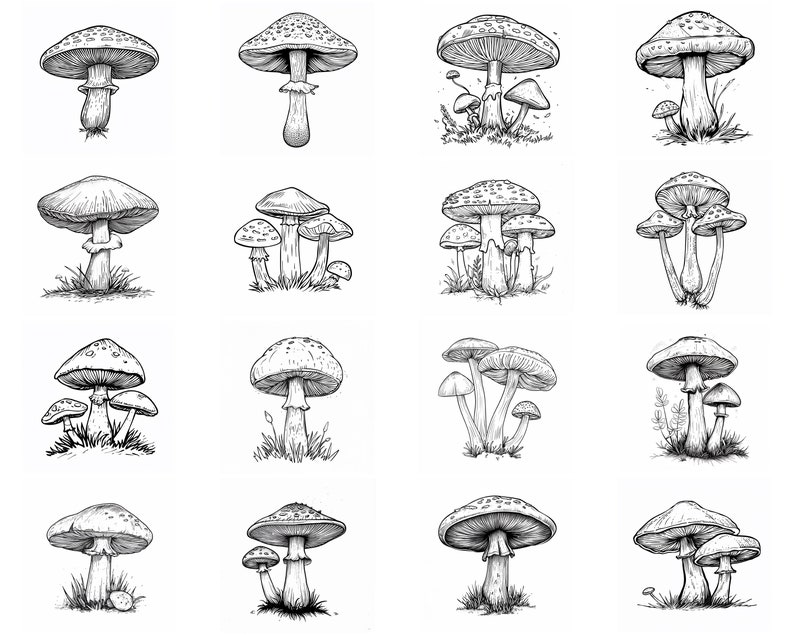 145+ Mushroom Procreate Brush Set | Stamps for Procreate | Instant ...