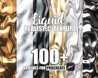 Pennelli Procreate con texture liquida: set di oltre 100 pennelli con motivi senza soluzione di continuità (download immediato)