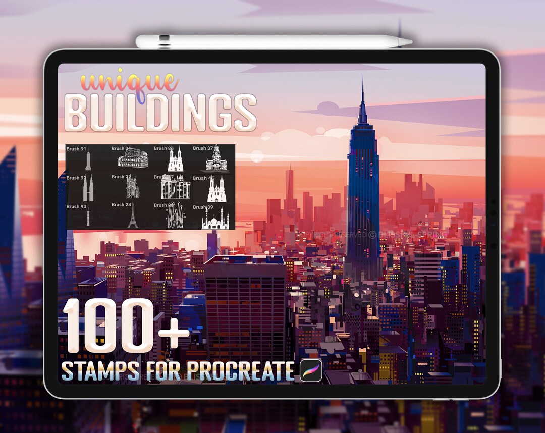 100 Building Brush Pack for Procreate Unique Procreate Etsy