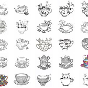128+ Teacup Procreate Brush Set | Stamps for Procreate | Instant ...