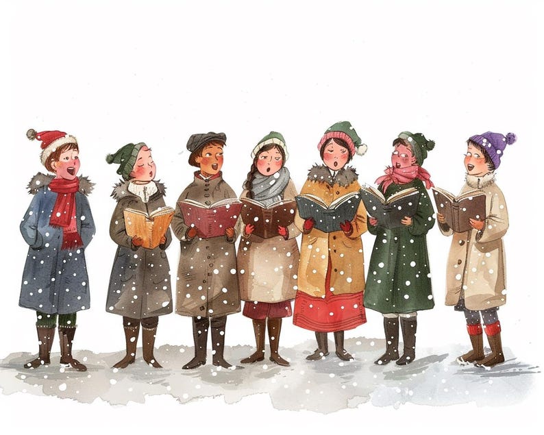 128+ Carolers Singing Procreate Brush Set | Stamps for Procreate ...