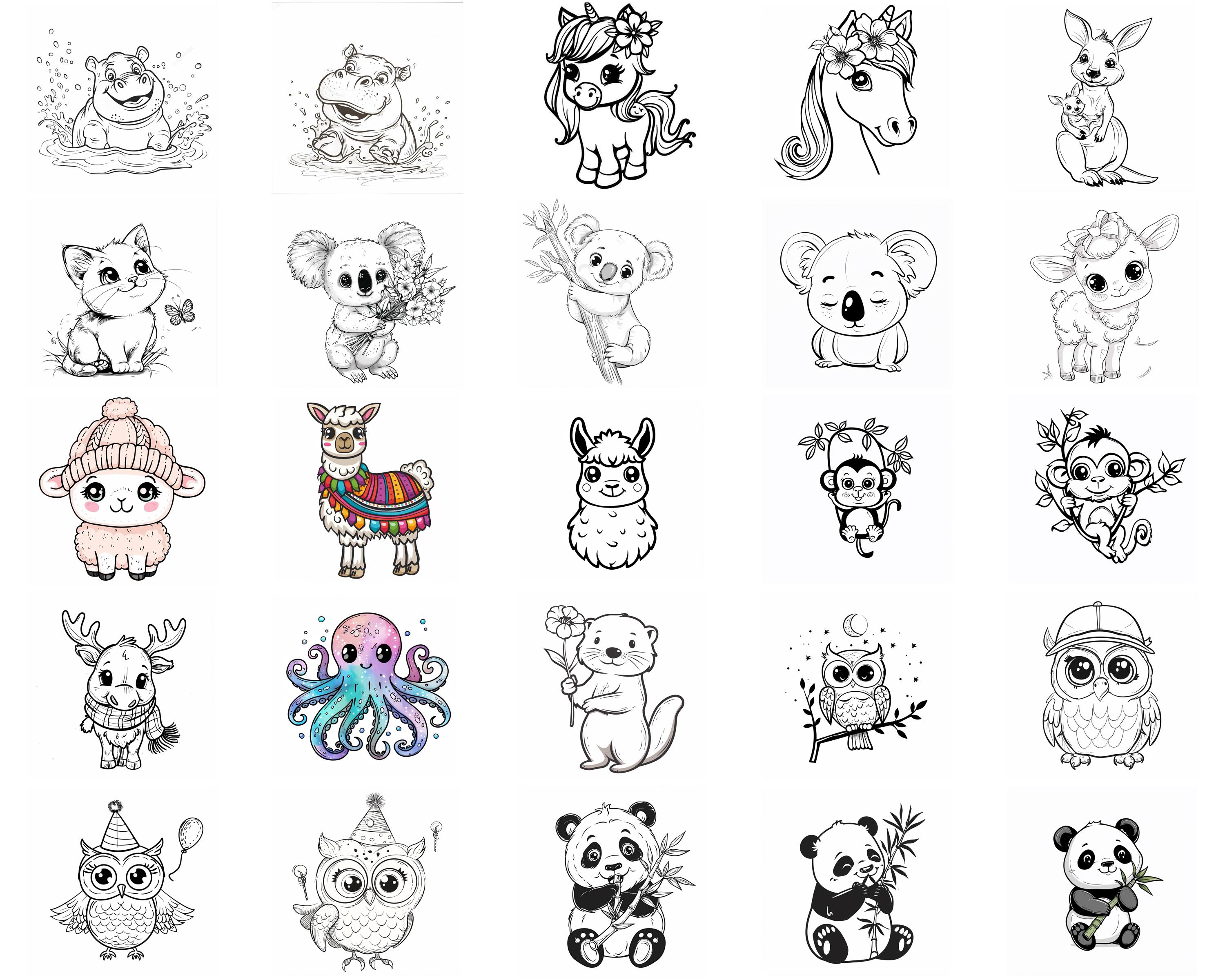 150+ Kawaii Animals Procreate Brush Set | Stamps for Procreate ...