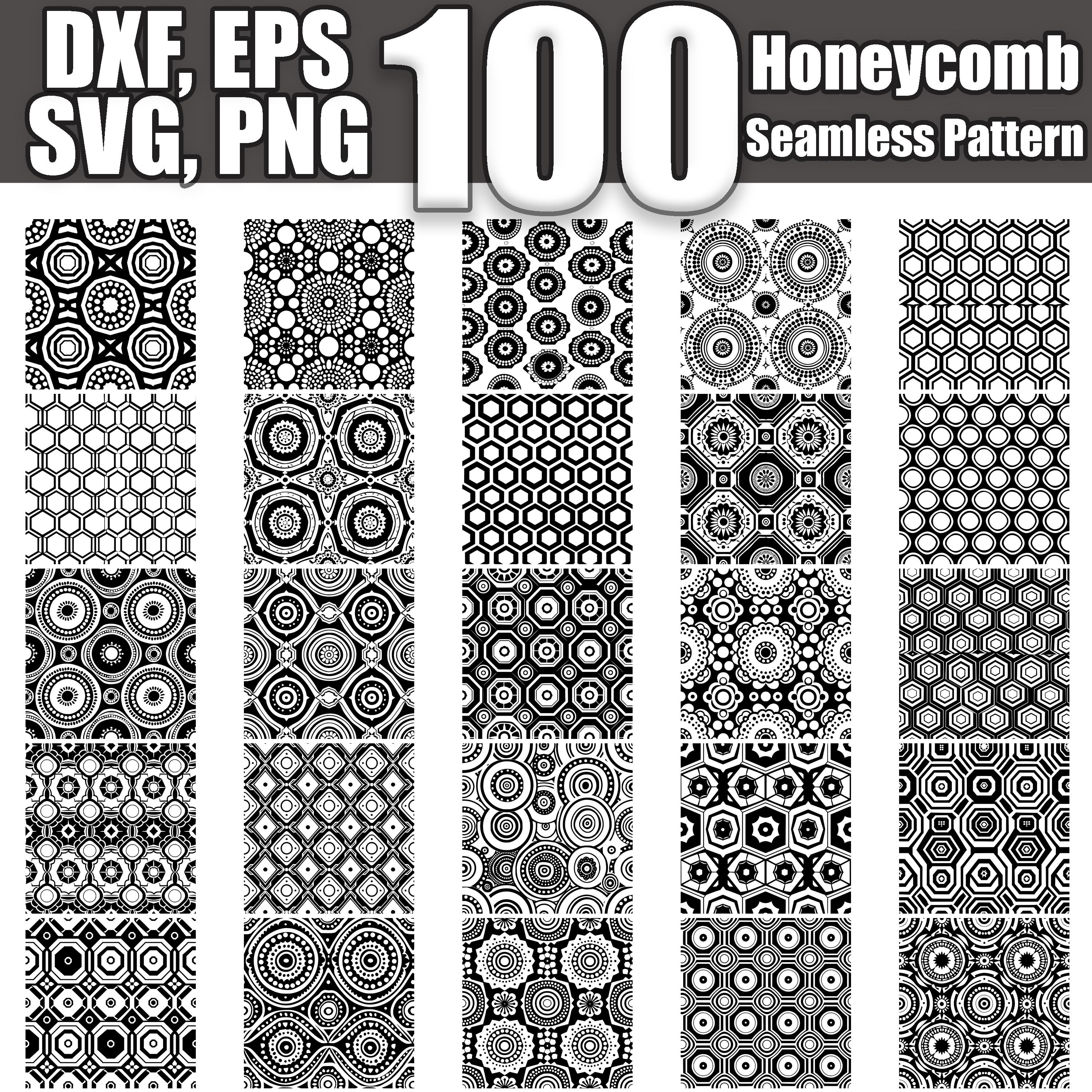 Honeycomb Seamless Pattern SVG Bundle: 100 Designs (digital Download ...