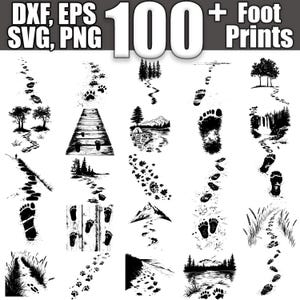 Foot Prints SVG Bundle, Set of 100, Instant Digital Download svg png dxf eps
