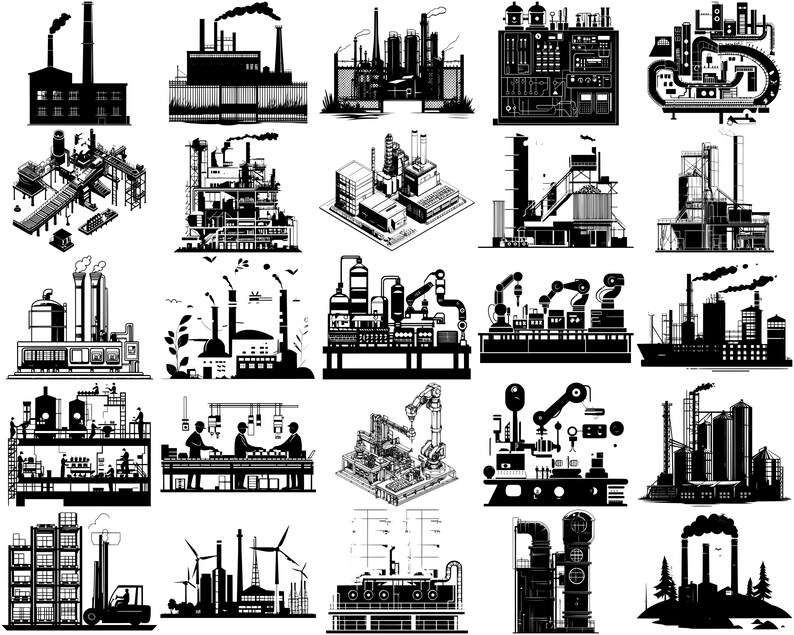 Factory Plant SVG Bundle, Set of 100, Instant Digital Download Svg Png ...