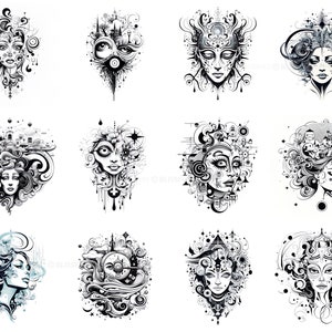100+ Surrealism Tattoo Procreate Brush Set | Unique Tattoo Style Stamp ...