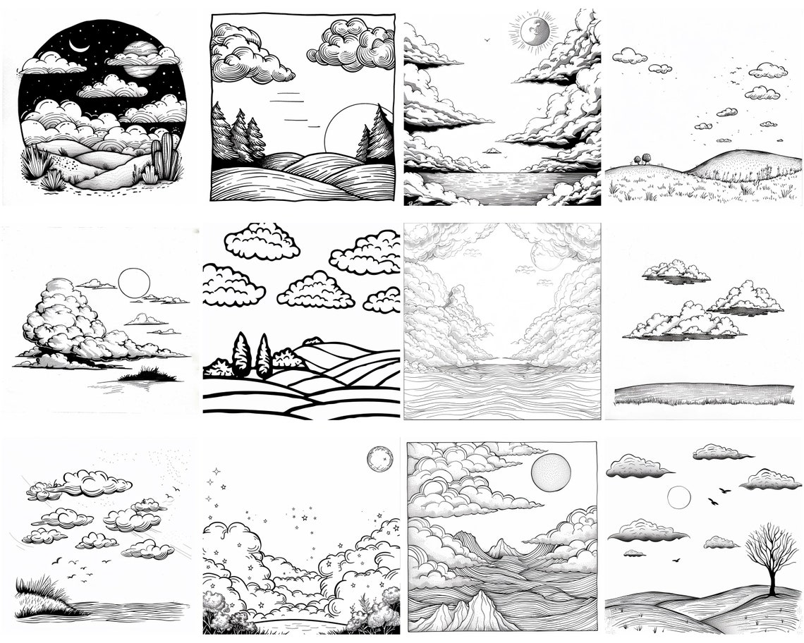 145+ Clouds Procreate Brush Set | Stamps for Procreate | Instant ...