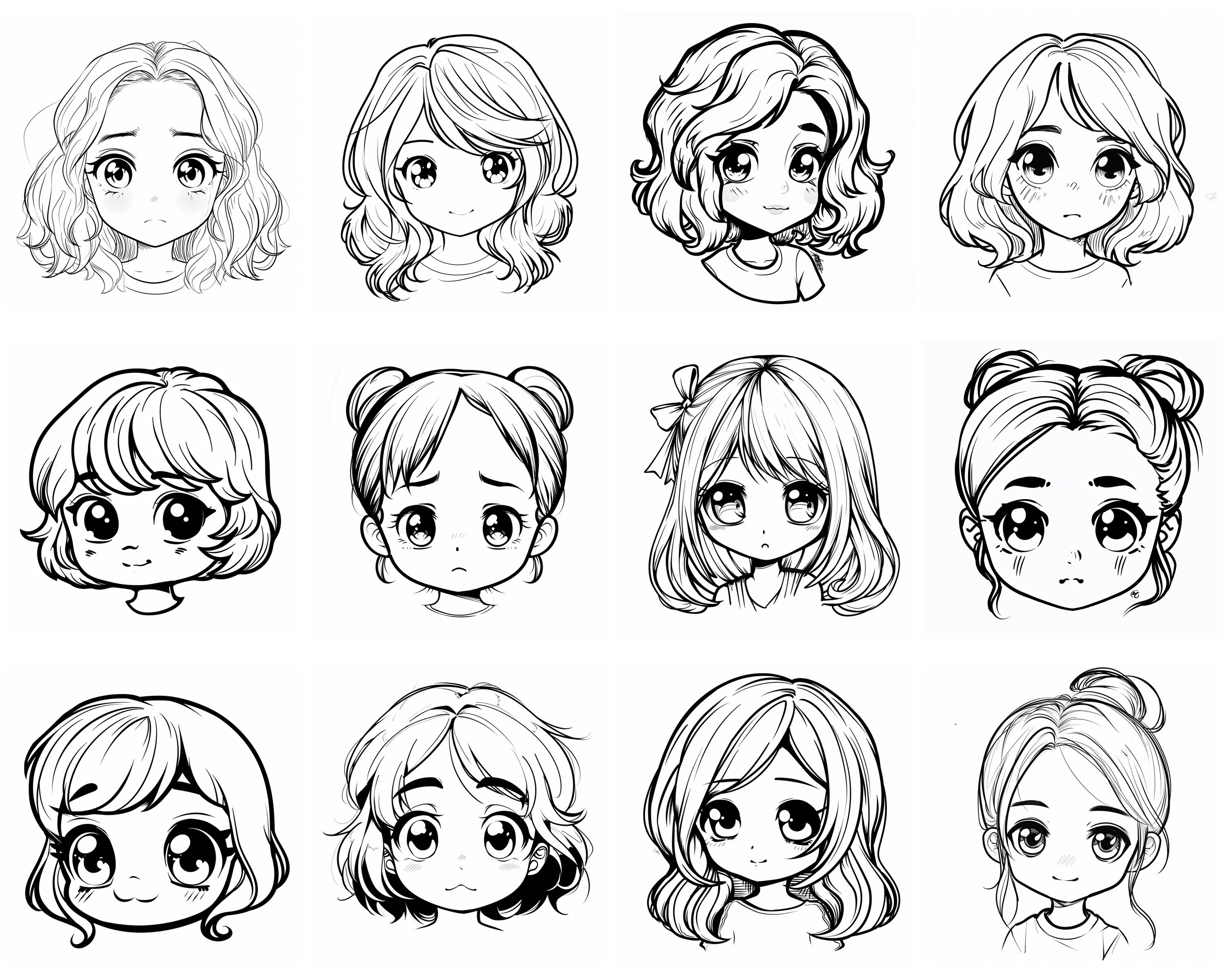 151+ Chibi Face Procreate Brush Set | Stamps for Procreate | Instant ...