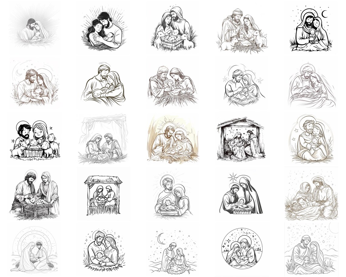 128+ Nativity Scene Procreate Brush Set | Stamps for Procreate ...