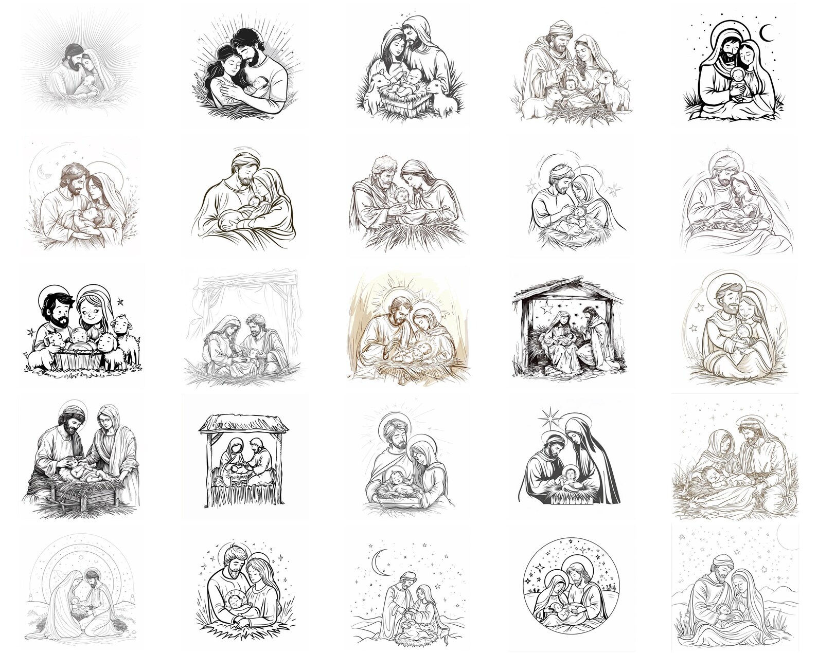 128+ Nativity Scene Procreate Brush Set | Stamps for Procreate ...