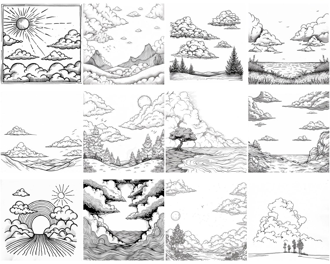 145+ Clouds Procreate Brush Set | Stamps for Procreate | Instant ...