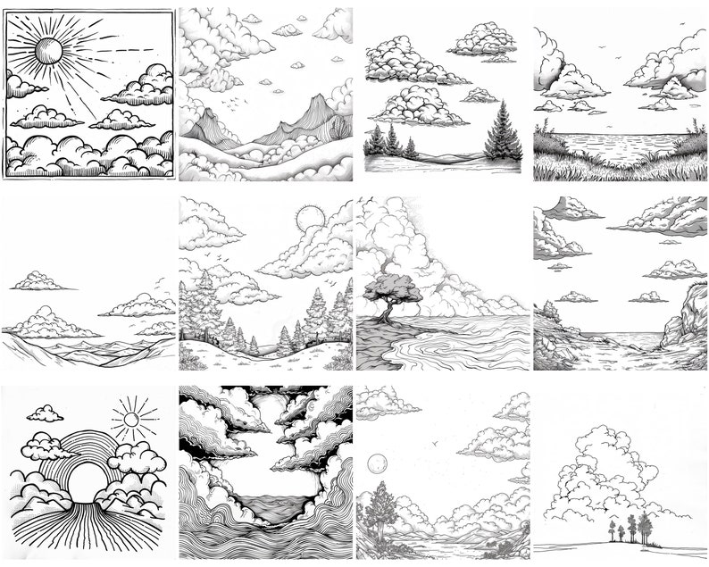 145+ Clouds Procreate Brush Set | Stamps for Procreate | Instant ...