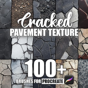100+ Cracked Pavement Procreate Pattern brushes, Seamless Textures Procreate Brushes, Instant Download